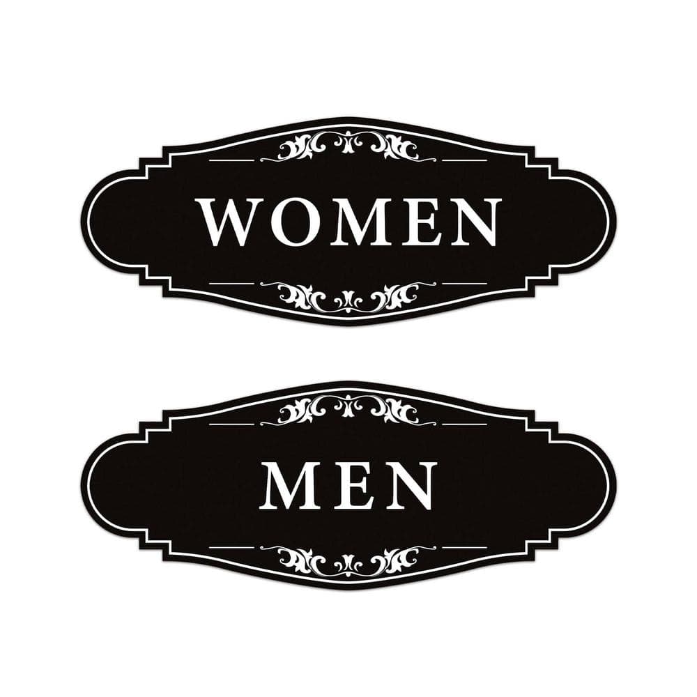 LAIFUCAM 2-Piece Matte Vinyl Self-Adhesive Waterproof Modern Bathroom Door Sign Sticker for Men Women Restroom Decor (1)
