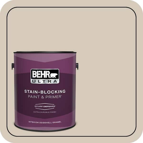 BEHR ULTRA 1 gal. #PPU5-12 Almond Wisp Extra Durable Eggshell Enamel Interior Paint & Primer (2)