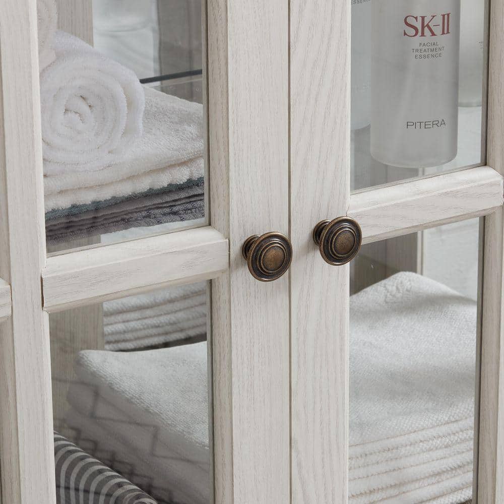 COWLOWN 30.31 in. W x 15.75 in. D x 32.09 in. H Bathroom White Linen Cabinet (3)