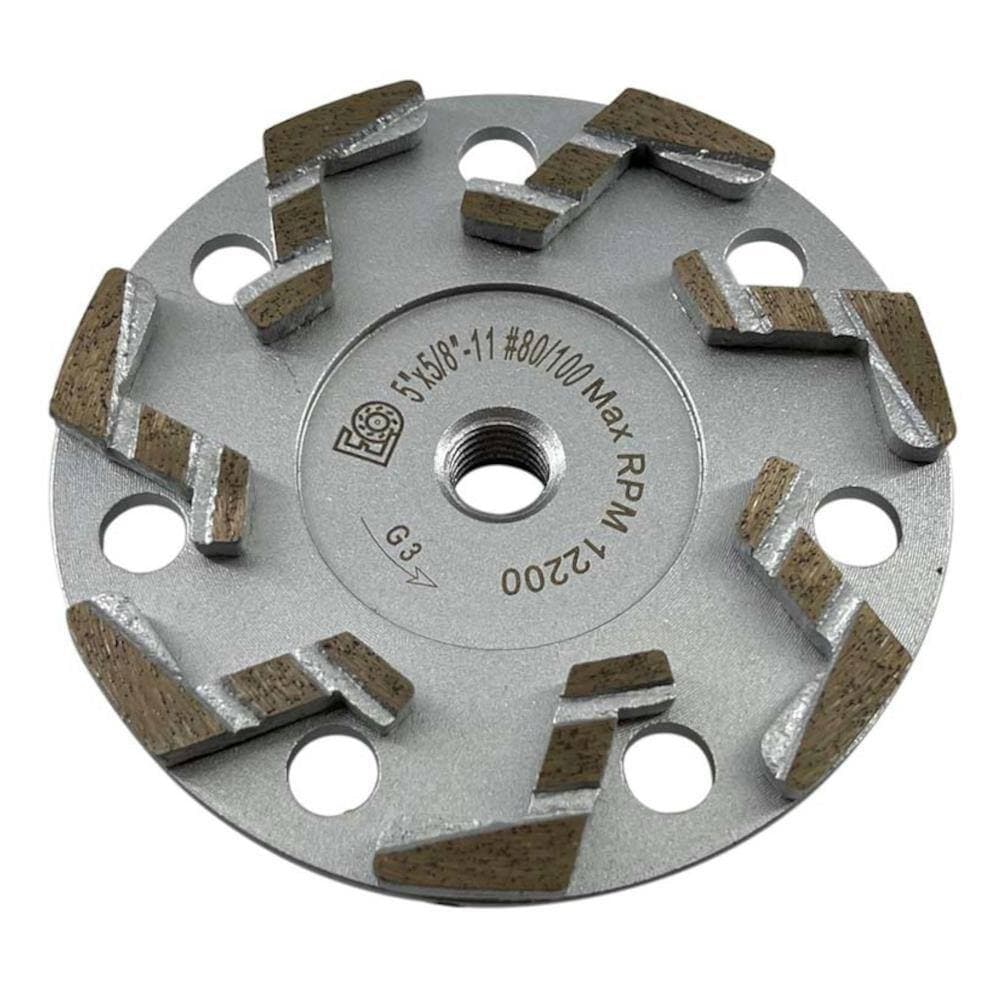 EDiamondTools 5 in. Granite, Low Profile Segmented Rim, Diamond Blade Segments, 60/80 Grit, Medium/Fine Cup Wheels, 5/8 in. 11 Arbor (2)