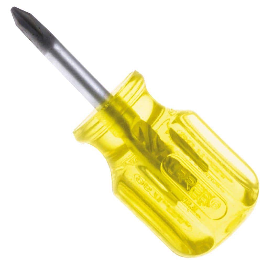 URREA 1-3/8 in. Stubby Type Round Shank Phillips Tip Amber Handle Screwdriver (1)