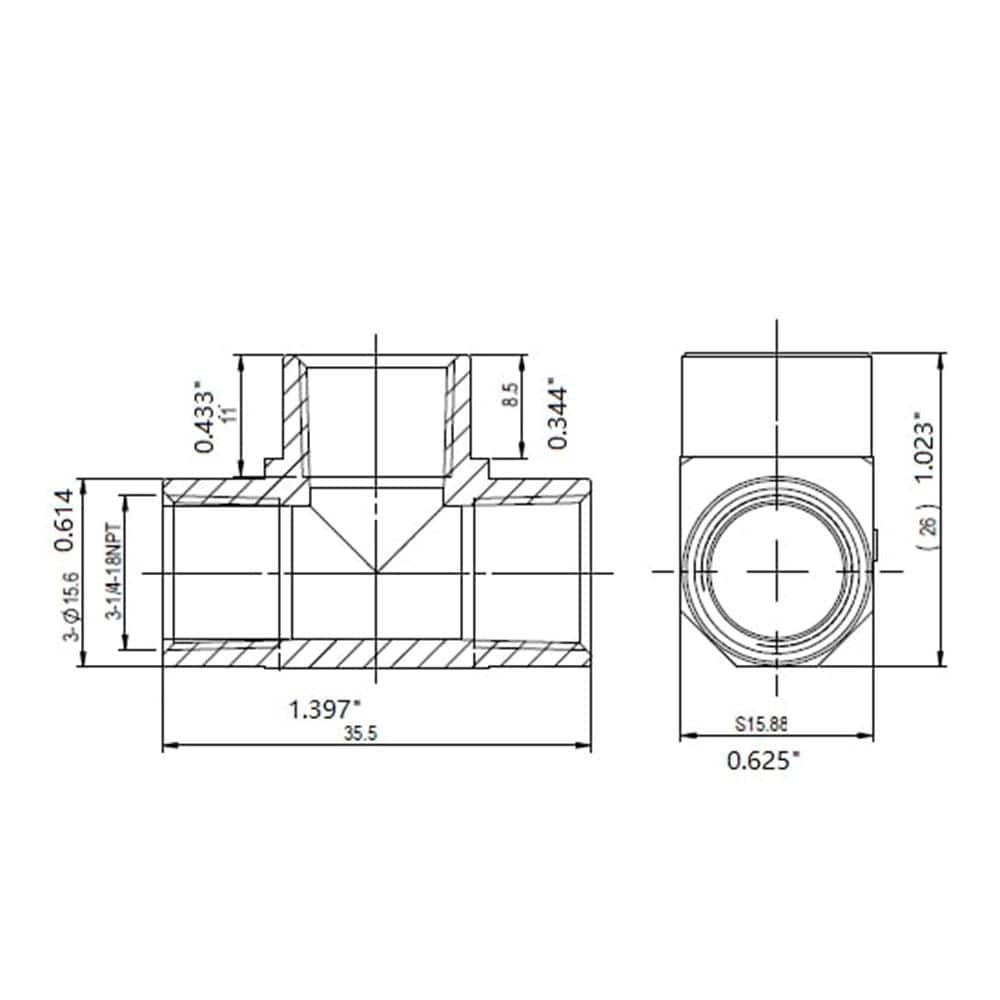 Everbilt 1/4 in. FIP Brass Tee Fitting (2)