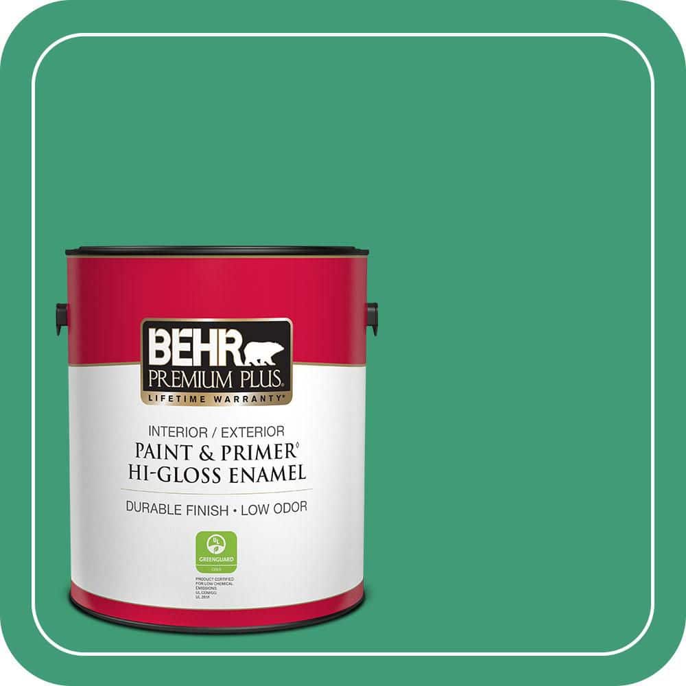 BEHR PREMIUM PLUS 1 gal. #MQ6-42 Dancing Jewel Hi-Gloss Enamel Interior/Exterior Paint & Primer