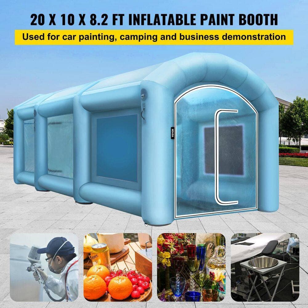 VEVOR Inflatable Paint Booth 20 ft. x 10 ft. x 8.2 ft. Car Paint Tent w/.Filter & 2-Blowers for Car Parking Tent Workstation (2)