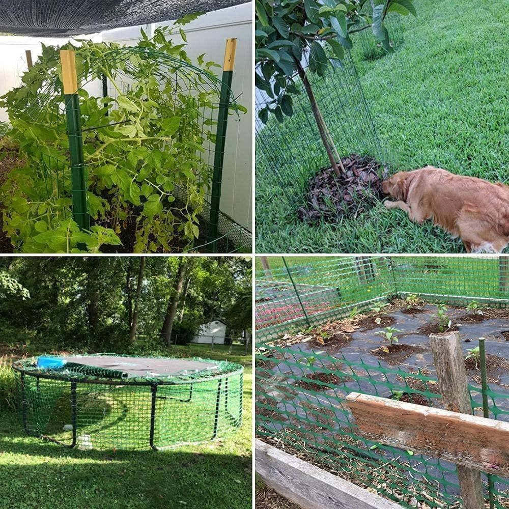 KIWDZFU 3.3 x 66 ft. Heavy Duty Outdoor Plastic Fence Animal Barrier Reusable Safety Netting for Garden Construction Green (2)
