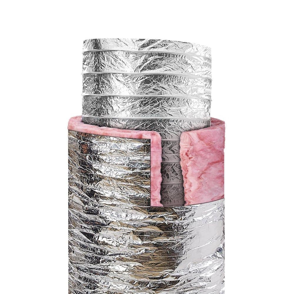 SKYSHALO Dryer Vent Hose, 4 in. Insulated Flexible Duct 25 FT. Long with 2 Duct Clamps, Heavy-Duty Three Layer Protection
