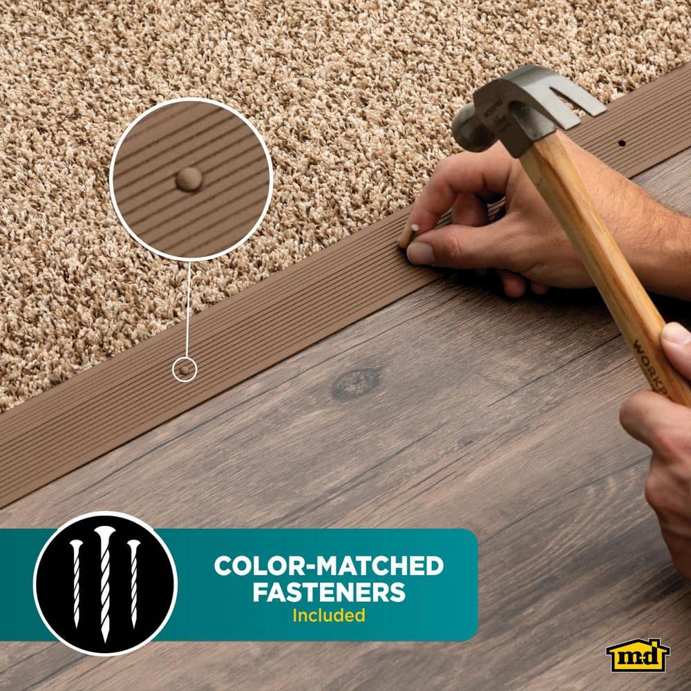 M-D Building Products 2"X 36" SPICE ALUMINUM CARPET TRIM W/SCREW NAILS (4)