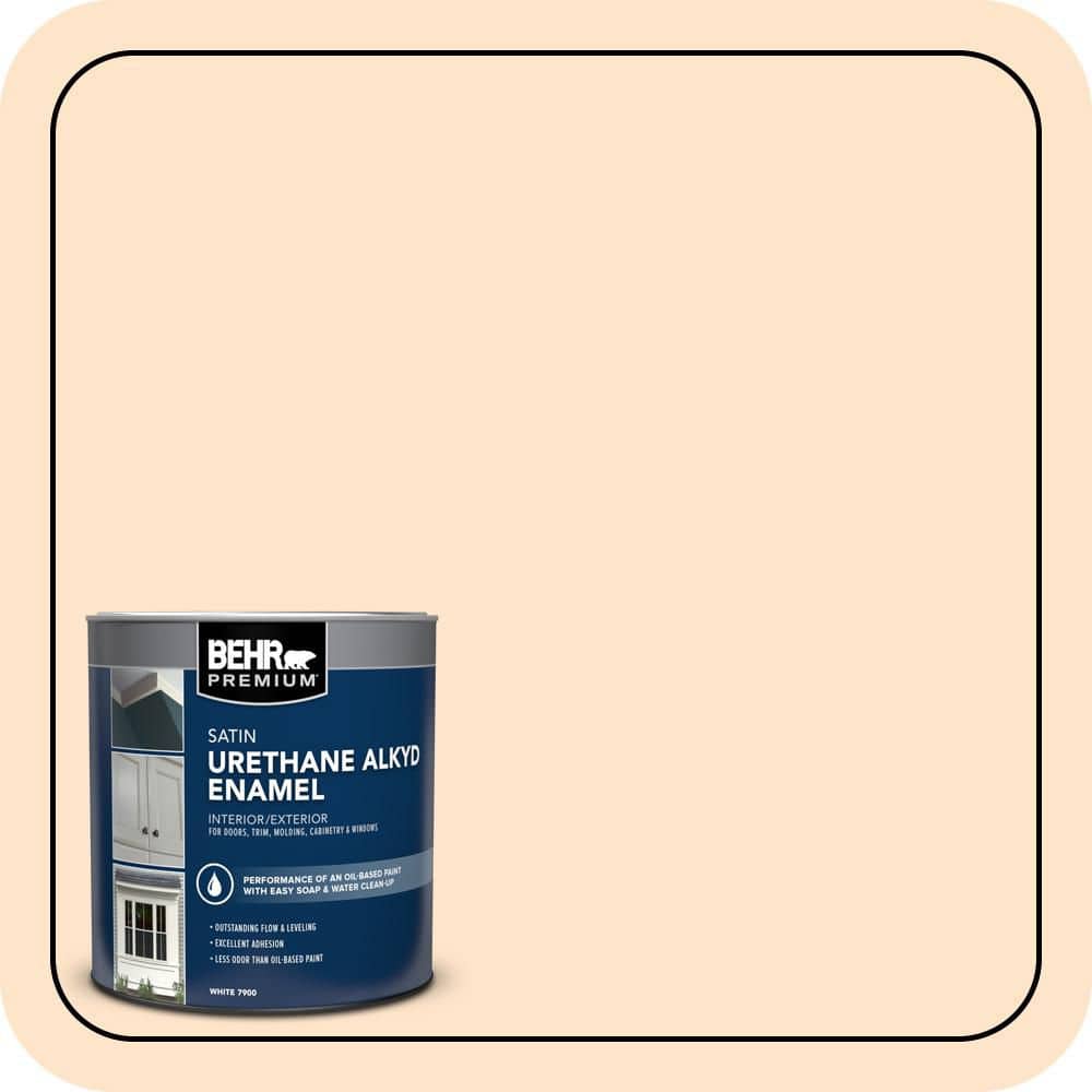 BEHR PREMIUM 1 qt. #280A-2 Apple Crunch Satin Enamel Urethane Alkyd Interior/Exterior Paint (1)