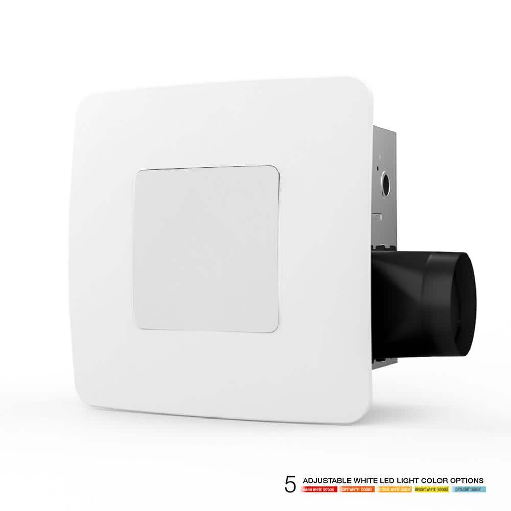 ReVent 110 CFM Ceiling/Wall Mount Easy Roomside Installation Bathroom/Bath Exhaust Fan with 5 Level LED Lighting, ENERGY STAR (2)