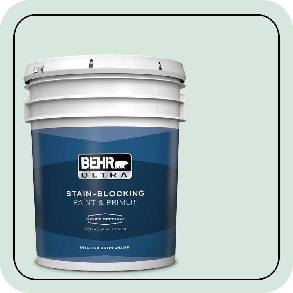 BEHR ULTRA 5 gal. #S420-1 New Day Extra Durable Satin Enamel Interior Paint & Primer