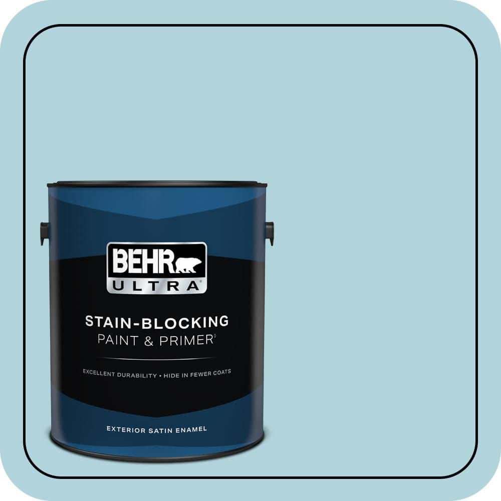 BEHR ULTRA 1 gal. #520E-2 Tropical Breeze Satin Enamel Exterior Paint & Primer