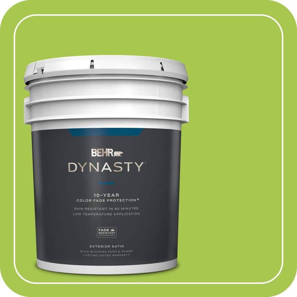 BEHR DYNASTY 5 gal. #420B-5 Sweet Midori Satin Enamel Exterior Stain-Blocking Paint & Primer