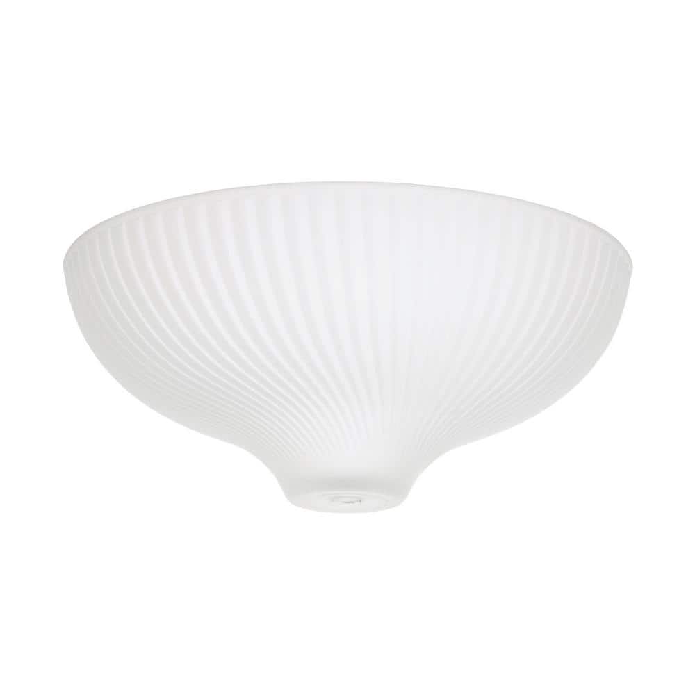 PRIVATE BRAND UNBRANDED 3.75 in. White Frosted Glass Bowl Shaped Replacement Flush Mount Shade with 8.5 in. Lip Fitter (2)