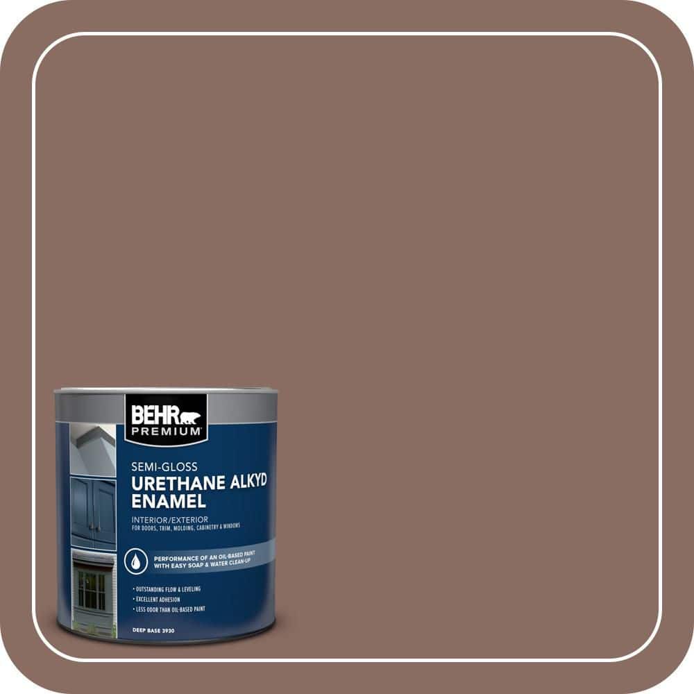BEHR PREMIUM 1 qt. #N150-5 French Truffle Semi-Gloss Enamel Urethane Alkyd Interior/Exterior Paint (1)