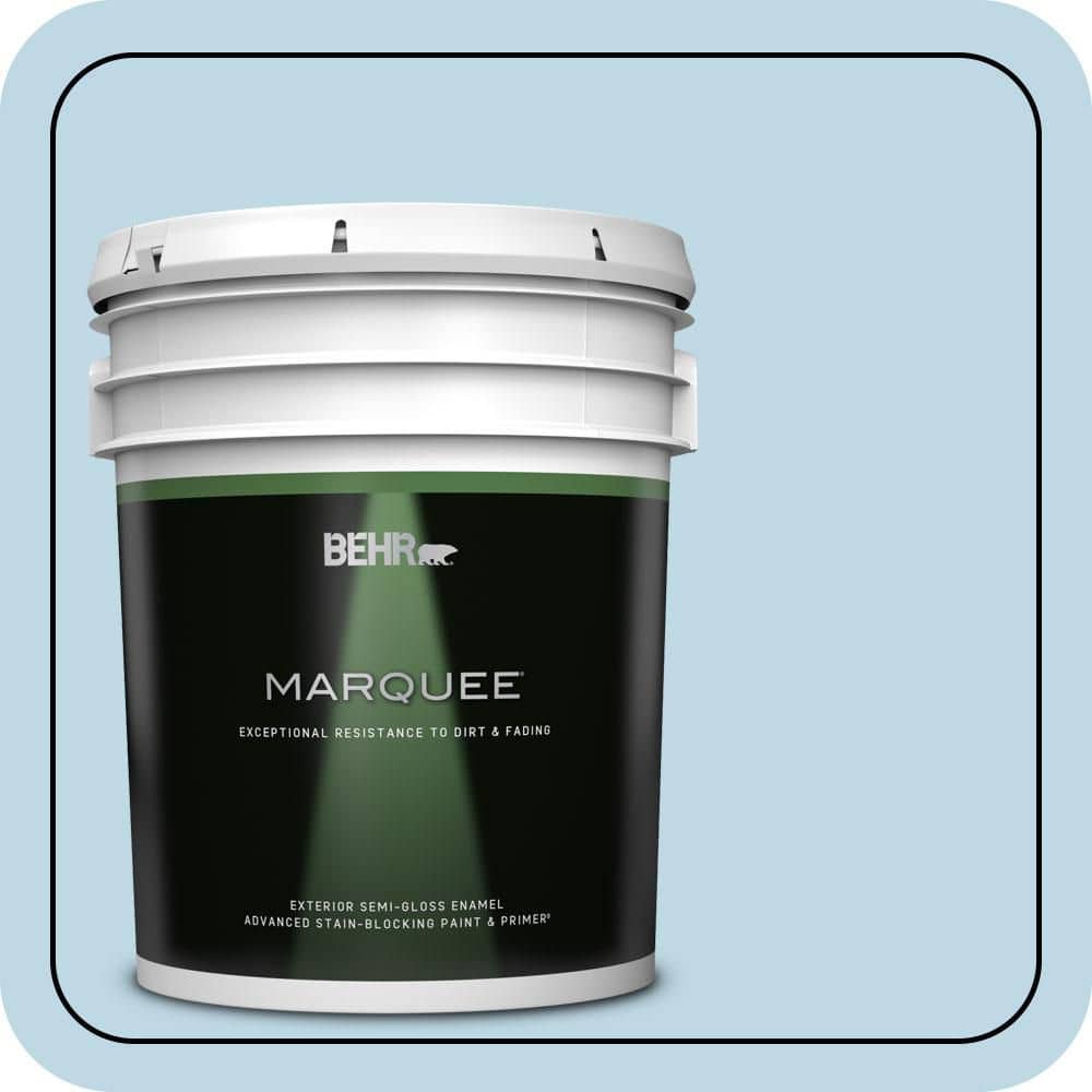 BEHR MARQUEE 5 gal. #M500-1 Tinted Ice Semi-Gloss Enamel Exterior Paint & Primer