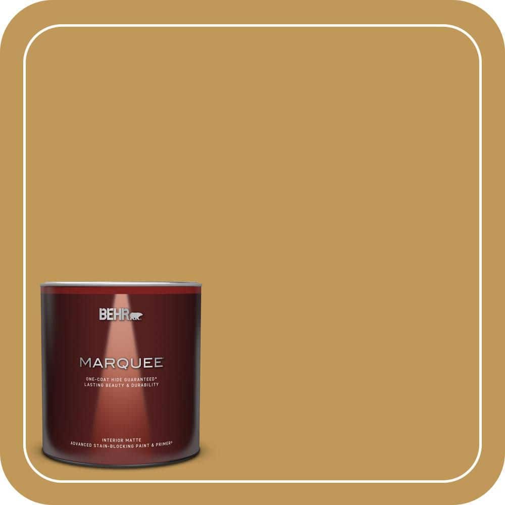 BEHR MARQUEE 1 qt. #330D-6 Townhouse Tan Matte Interior Paint & Primer