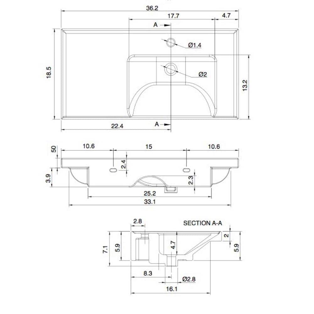 Nameeks ML Wall Mounted Vessel Bathroom Sink in White (3)