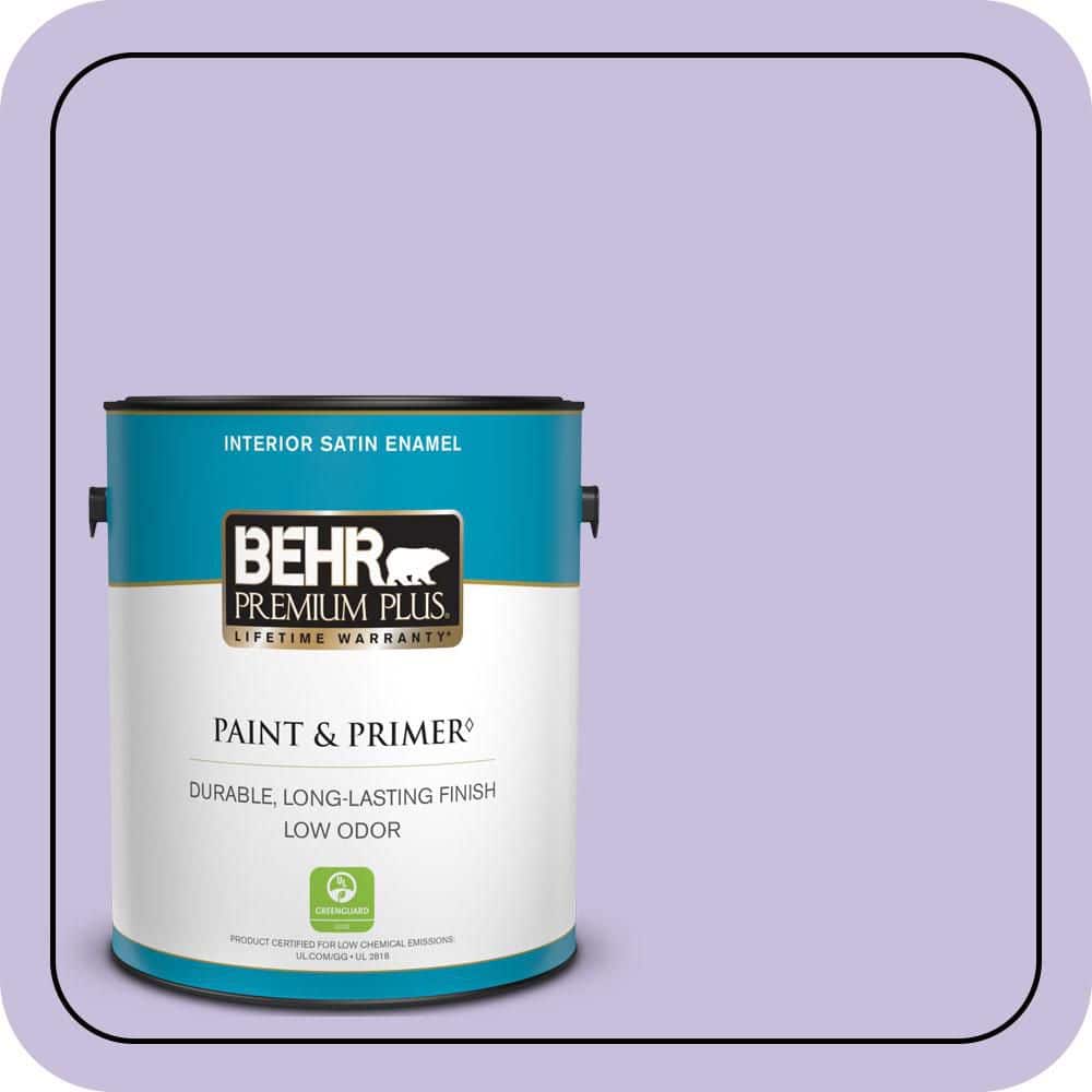 BEHR PREMIUM PLUS 1 gal. #640B-4 Innuendo Satin Enamel Low Odor Interior Paint & Primer