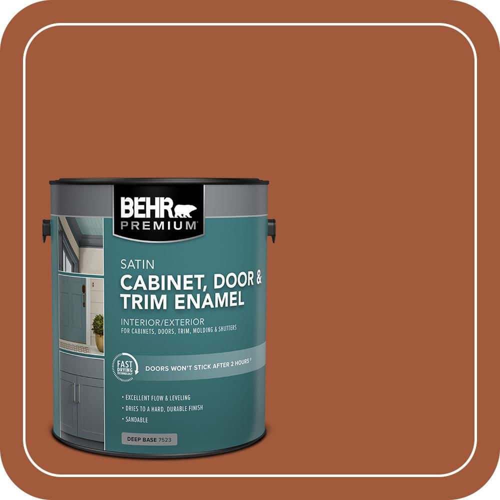BEHR PREMIUM 1 gal. #S-H-230 Ground Nutmeg Satin Enamel Interior/Exterior Cabinet, Door & Trim Paint