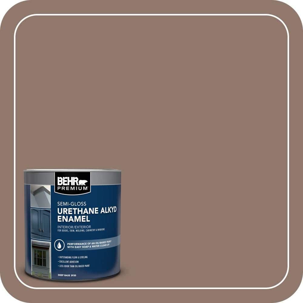 BEHR PREMIUM 1 qt. #N170-5 Chocolate Heart Semi-Gloss Enamel Urethane Alkyd Interior/Exterior Paint (1)