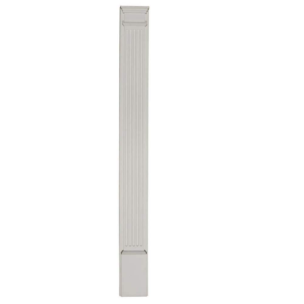Ekena Millwork 8 in. x 2-3/4 in. x 100 in. Primed Polyurethane Fluted Pilaster Moulding (1)