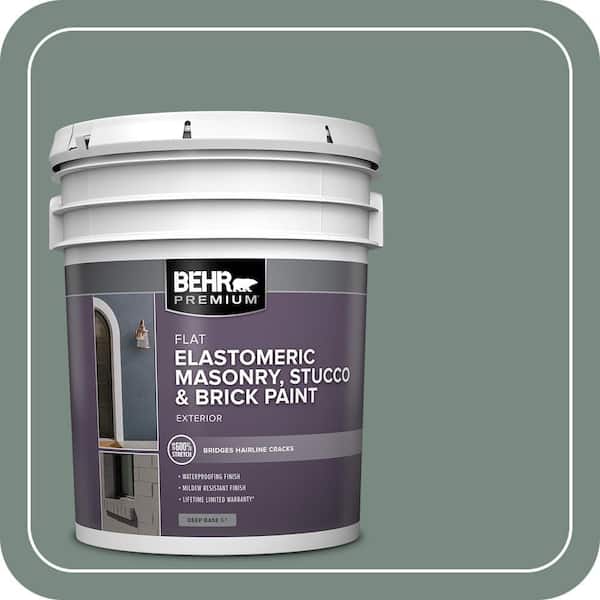 BEHR PREMIUM 5 gal. #MS-61 Frosted Green Elastomeric Masonry, Stucco and Brick Exterior Paint (2)