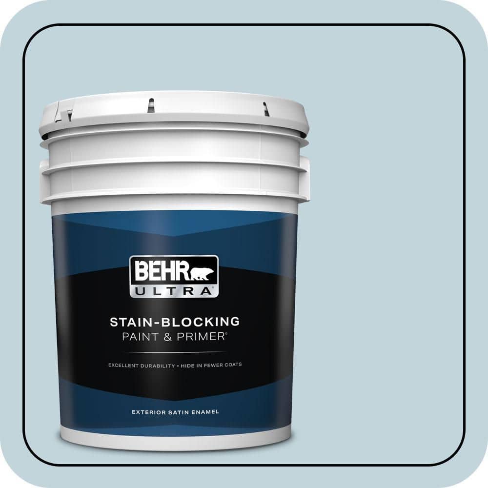 BEHR ULTRA 5 gal. #S470-1 Cloudy Sky Satin Enamel Exterior Paint & Primer