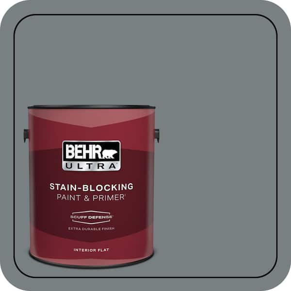 BEHR ULTRA 1 gal. #N450-5 Intergalactic Extra Durable Flat Interior Paint & Primer (2)