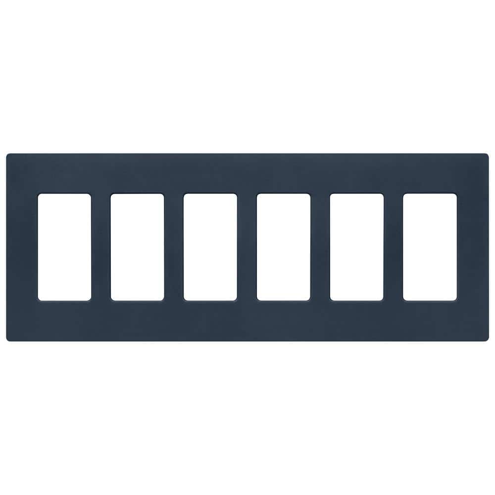 Lutron Claro 6 Gang Wall Plate for Decorator/Rocker Switches, Satin, Deep Sea (SC-6-DE) (1-Pack)