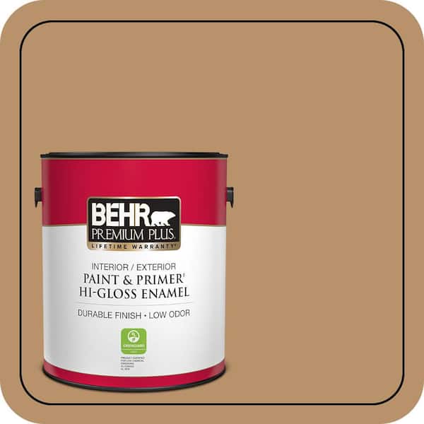 BEHR PREMIUM PLUS 1 gal. #S280-5 Windswept Leaves Hi-Gloss Enamel Interior/Exterior Paint & Primer (2)