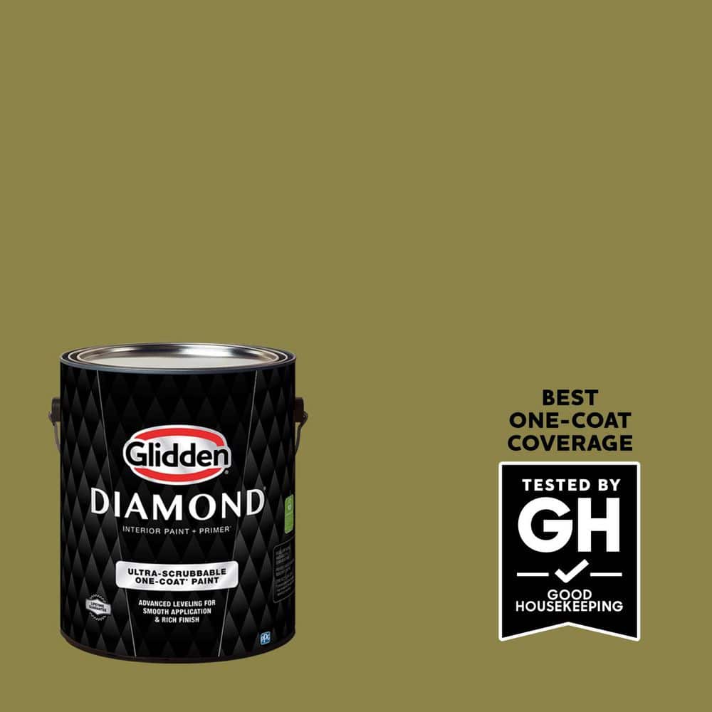 Glidden Diamond 1 gal. PPG1116-7 Frog'S Legs Ultra-Flat Interior Paint with Primer