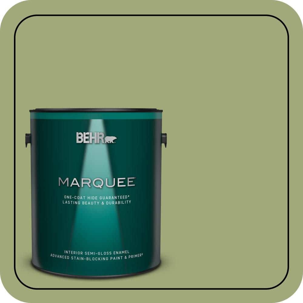 BEHR MARQUEE 1 gal. #T18-16 Nurturing Semi-Gloss Enamel Interior Paint & Primer