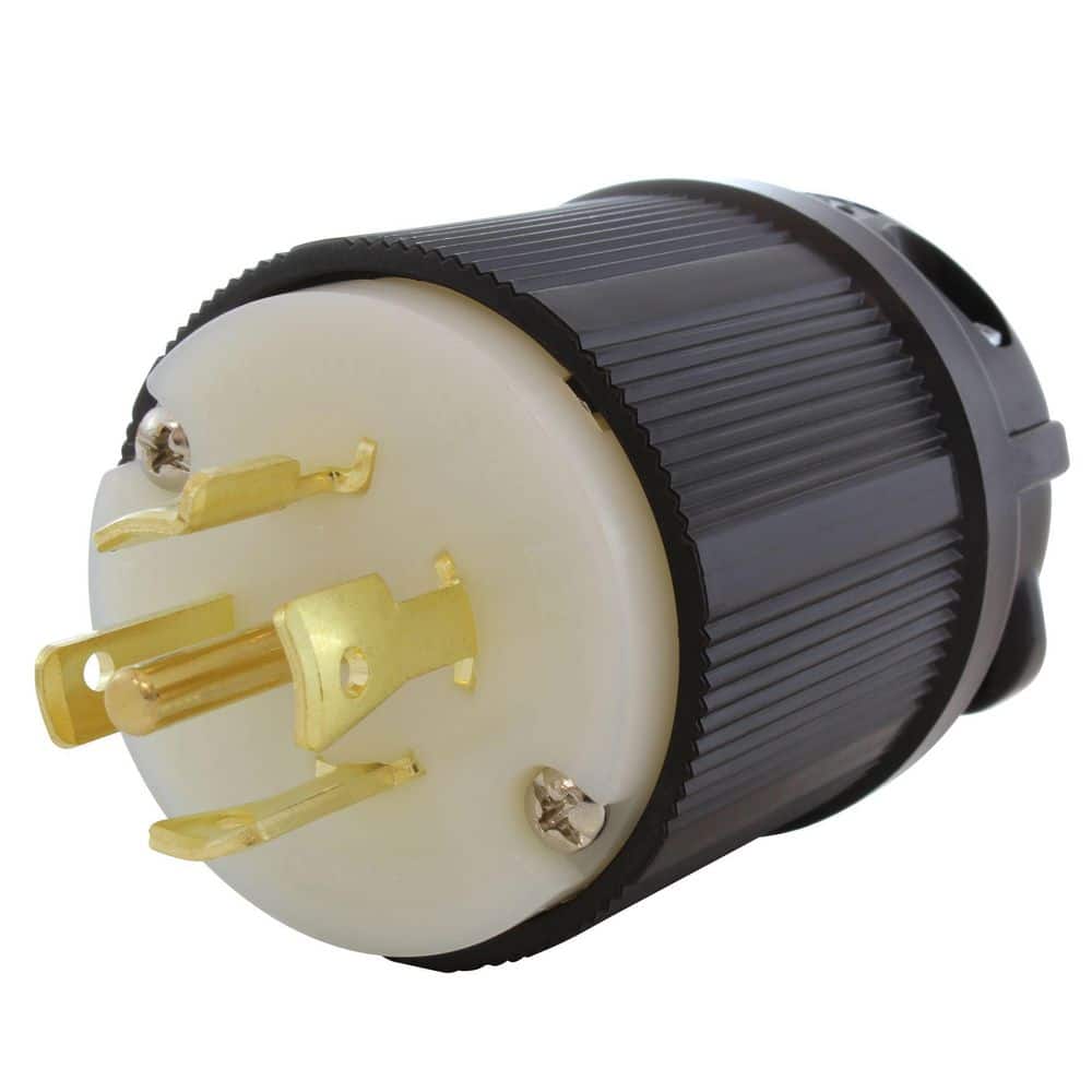 AC WORKS NEMA L22-20P 20A 3-Phase Y 277/480V 5-Prong Locking Male Plug with UL, C-UL Approval in Black