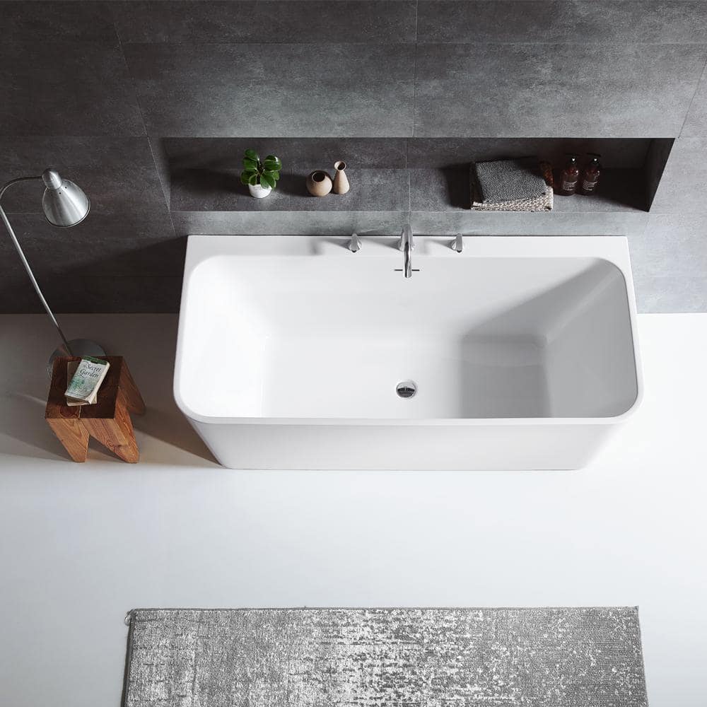 ROSWELL Dashiel 67 in. x 31.5 in. Acrylic Flatbottom Soaking Bathtub in White (3)