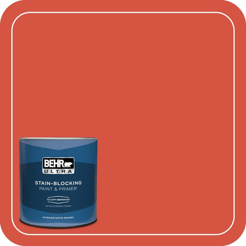 BEHR ULTRA 1 qt. #T18-12 Spirit Warrior Extra Durable Satin Enamel Interior Paint & Primer