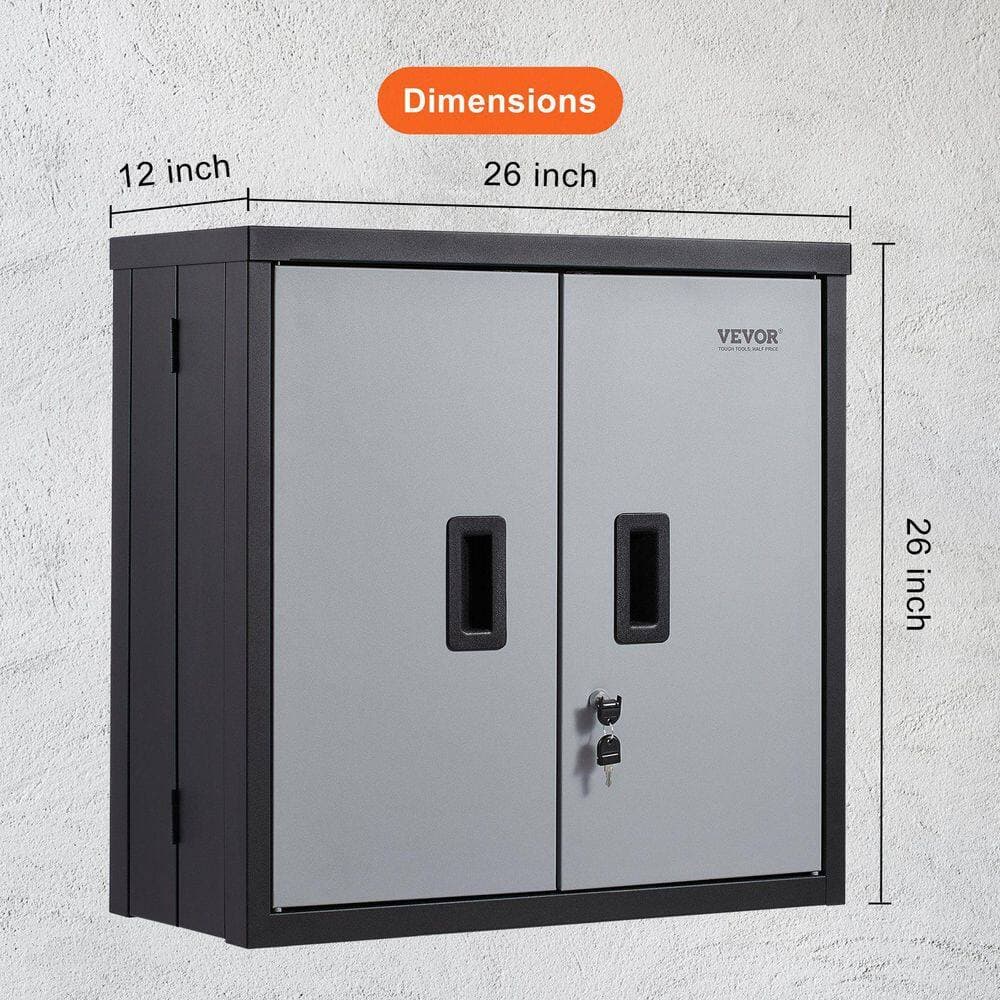 Tahanbath Metal 27.44 in. W x 27.63 in. D x 3.42 in. H Bathroom Storage Wall Cabinet in Black with Adjustable Shelf (3)