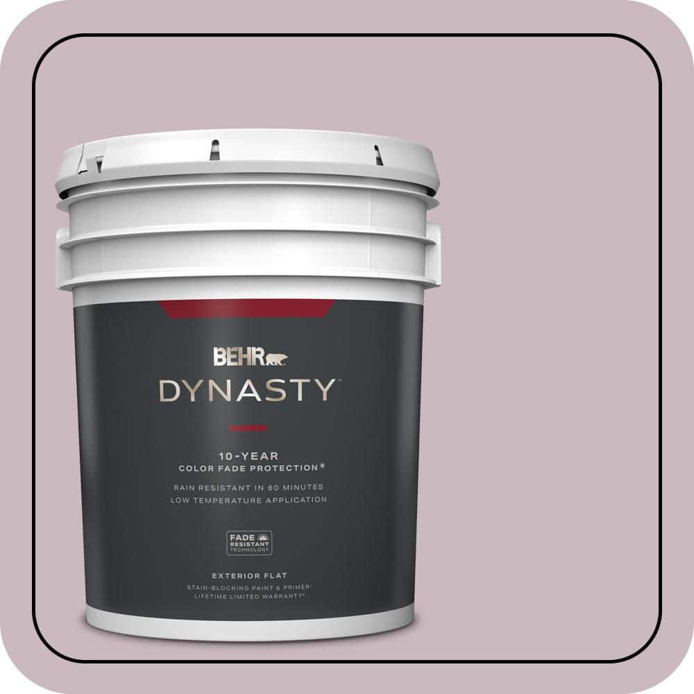 BEHR DYNASTY 5 gal. #690E-3 Iris Pink Flat Exterior Stain-Blocking Paint & Primer