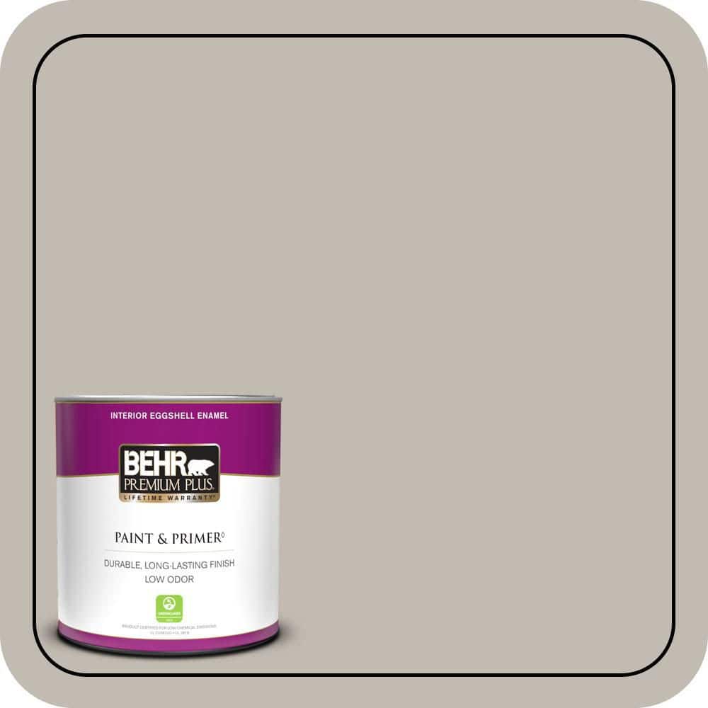 BEHR PREMIUM PLUS 1 qt. #QE-57 Warm Ash Eggshell Enamel Low Odor Interior Paint & Primer
