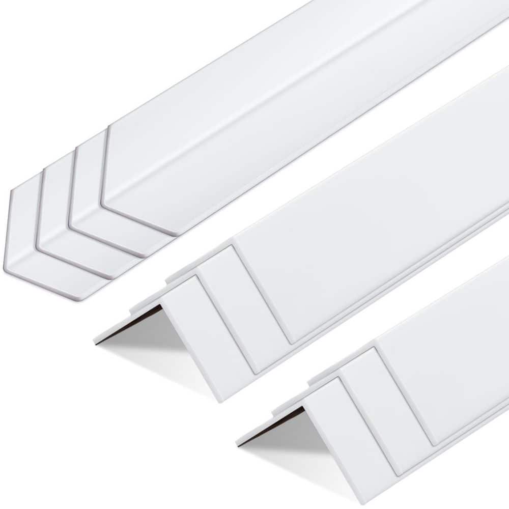 Laybus 10-Piece Drywall Corner Protector Guards, 1-1/8 in. x 4 ft. Vinyl Corner Trim Molding, Avoid Scratching Scuffs White (1)