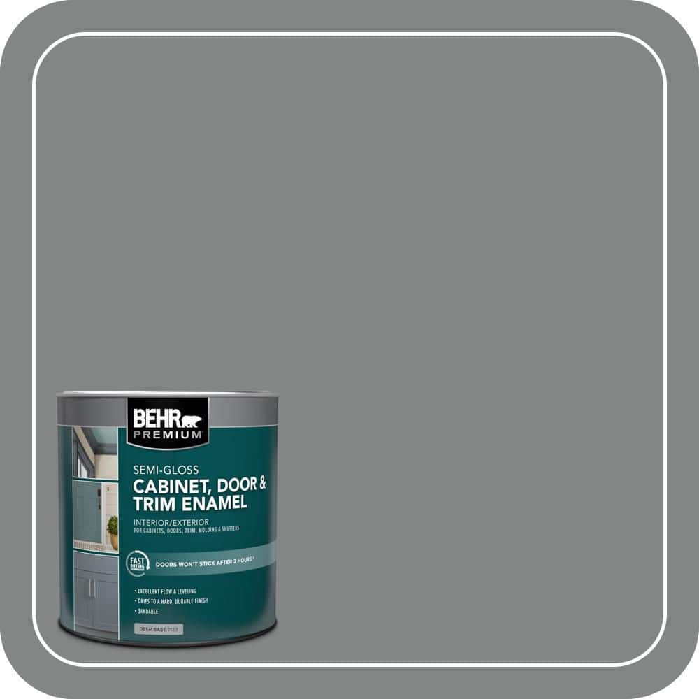 BEHR PREMIUM 1 qt. #PFC-63 Slate Gray Semi-Gloss Enamel Interior/Exterior Cabinet, Door & Trim Paint