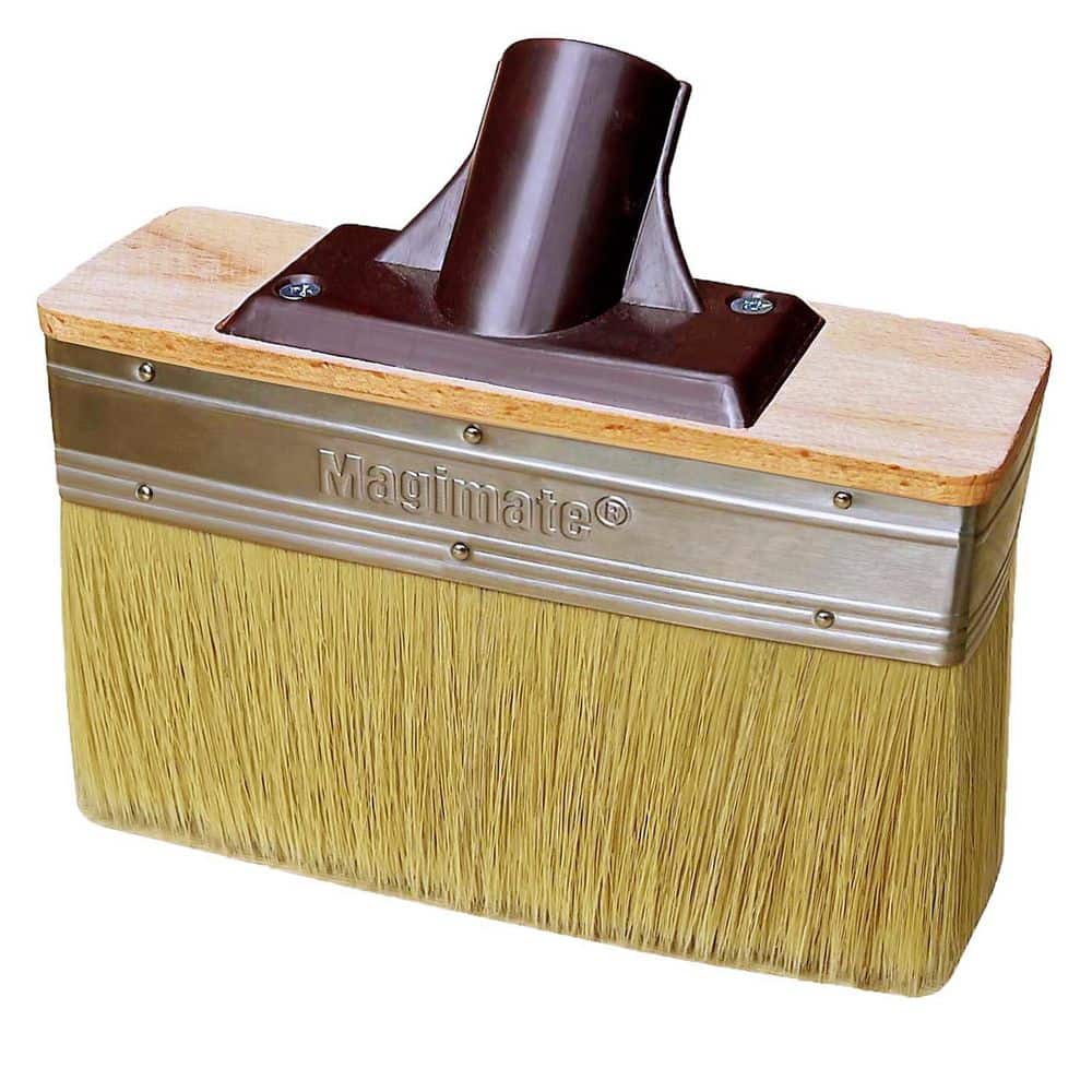 Laybus 7 in. Deck Brush Stain Applicator with Threads for Extension to Apply Stain and Sealers on Wood Deck Floor Fence Walls