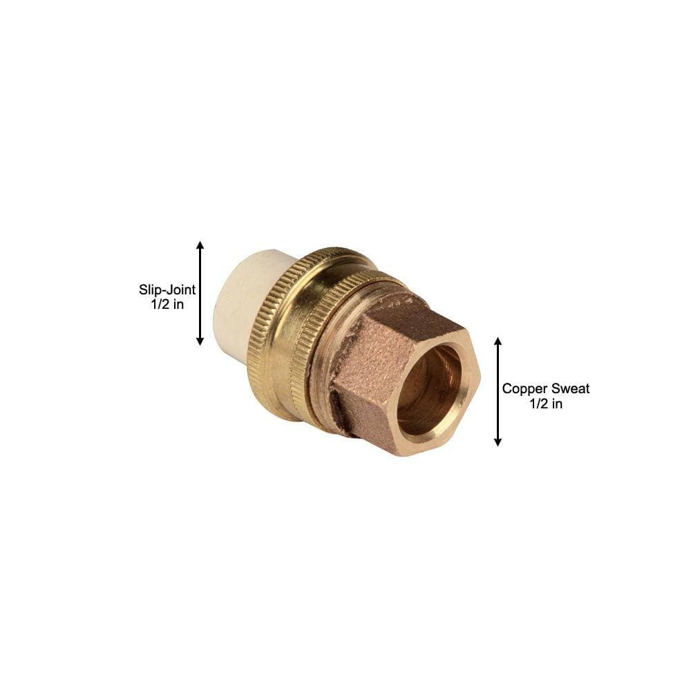 NIBCO 1/2 in. CPVC-CTS and Copper Silicon Alloy Lead-Free Slip x Solder Transition Union (3)