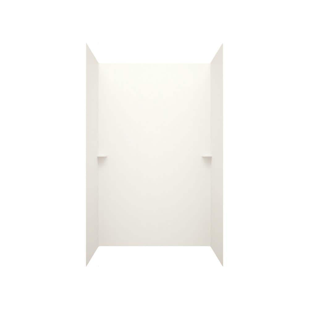 Swanstone 30 in. x 60 in. x 72 in. 3-Piece Easy Up Adhesive Tub Wall in Bisque (1)