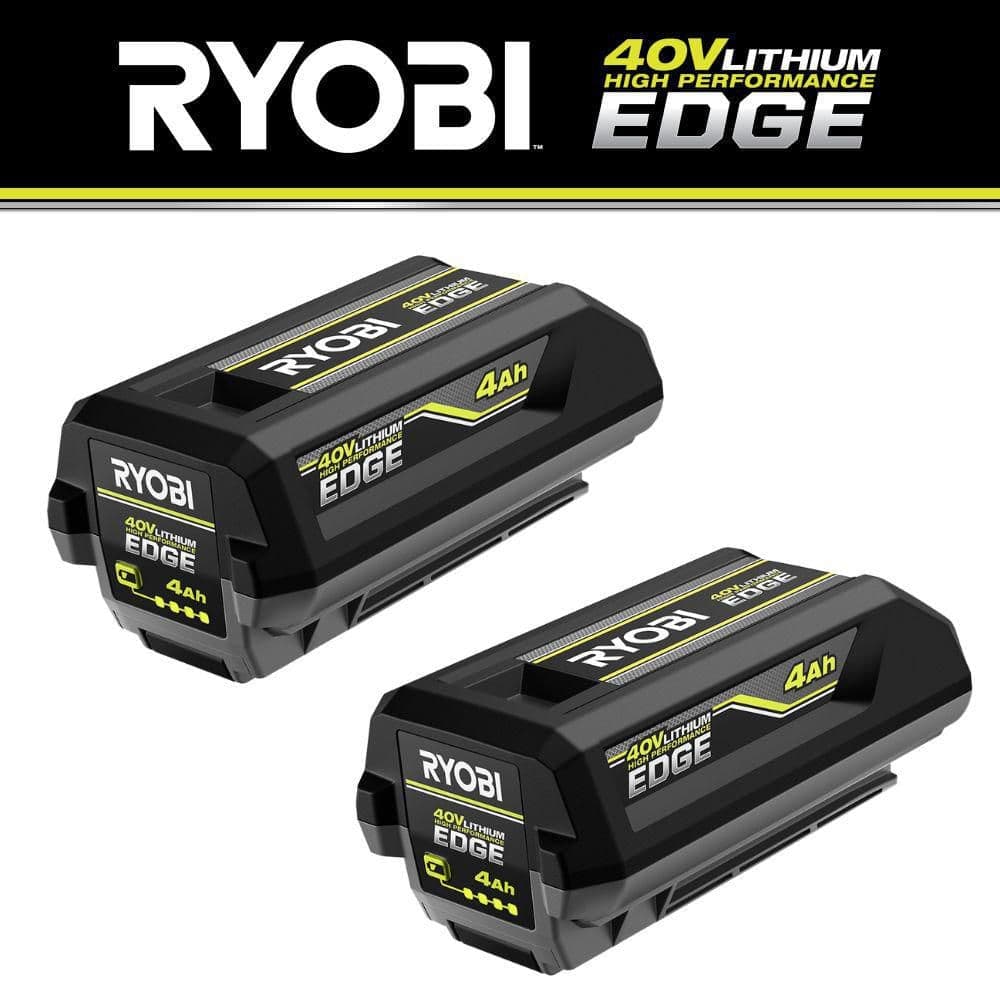 RYOBI 40V Lithium-Ion 4.0 Ah High Performance EDGE Battery (2-Pack) (1)