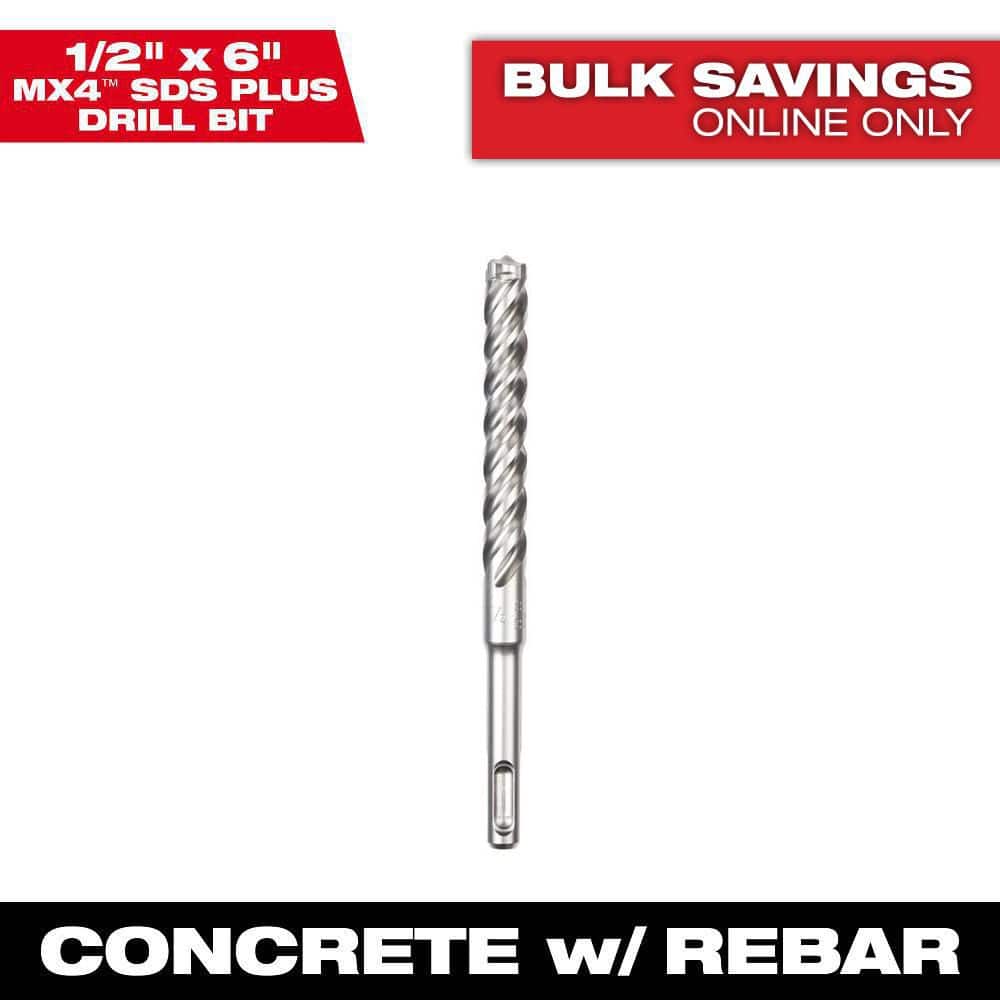Milwaukee 1/2 in. x 6 in. 4-Cutter SDS-PLUS Carbide Drill Bit