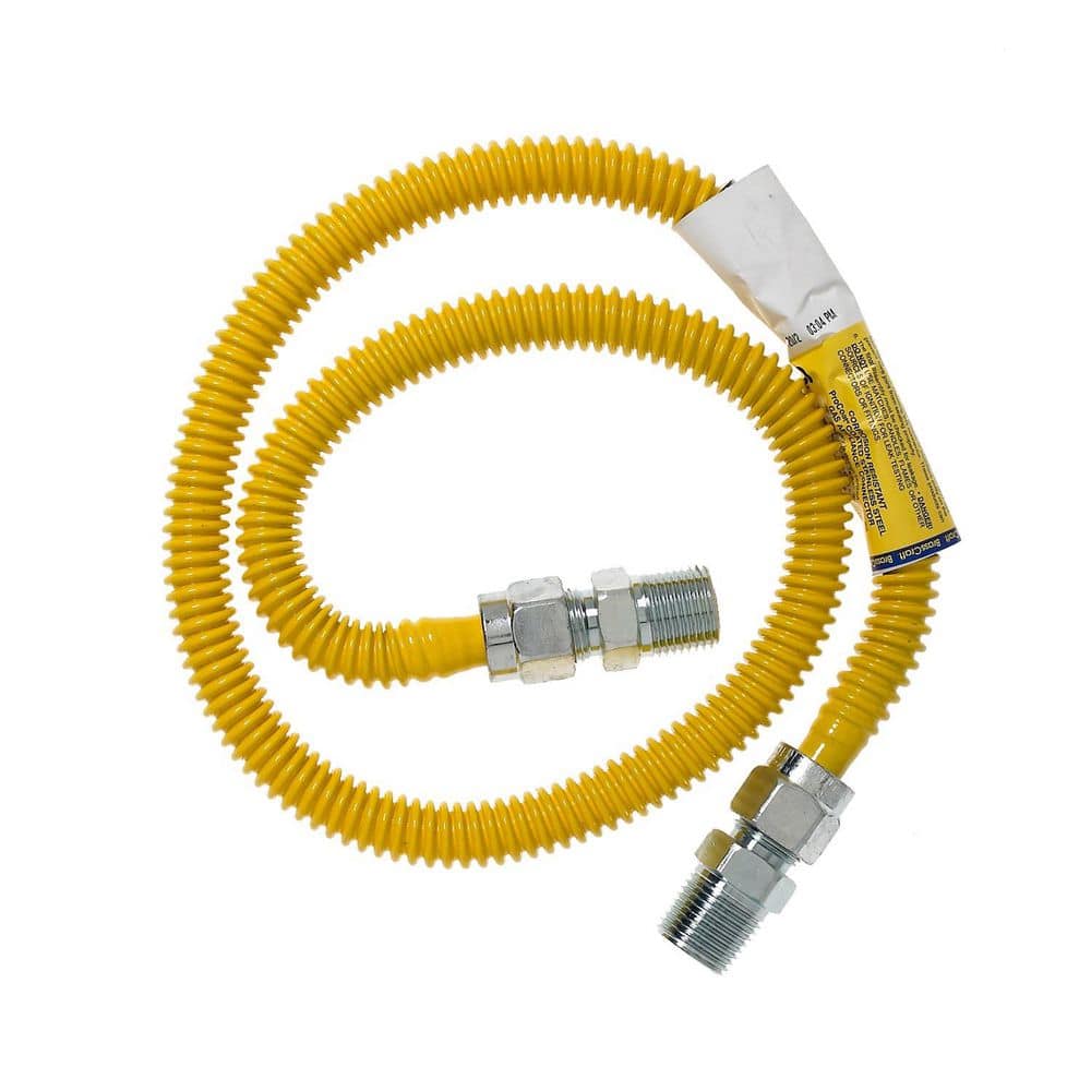 BrassCraft ProCoat 1/2 in. MIP x 1/2 in. MIP x 36 in. Stainless Steel Gas Connector 1/2 in. O.D. (71,100 BTU) (3)