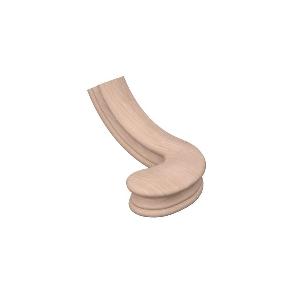 EVERMARK Stair Parts 7540 Unfinished White Oak Left-Hand Turn-Out Handrail Fitting (1)