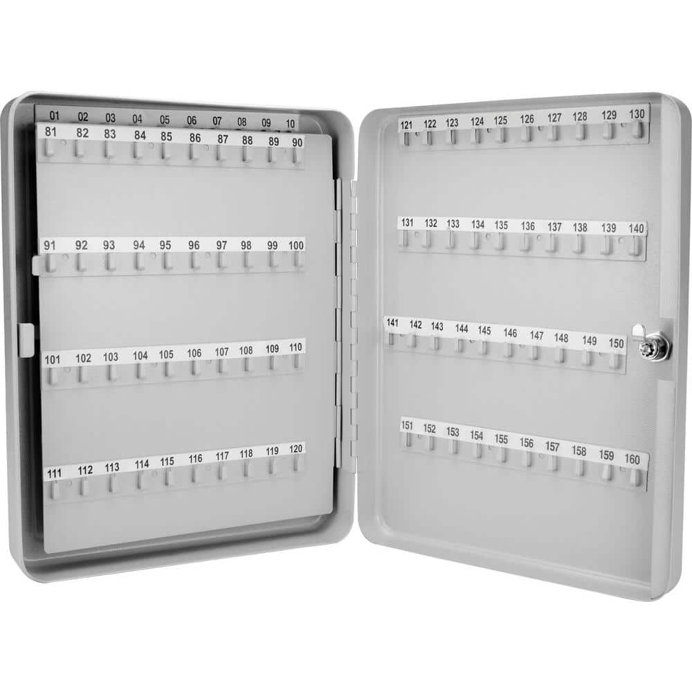 BARSKA 160-Position Steel Key Lock Box Safe with Key Lock, Gray (3)