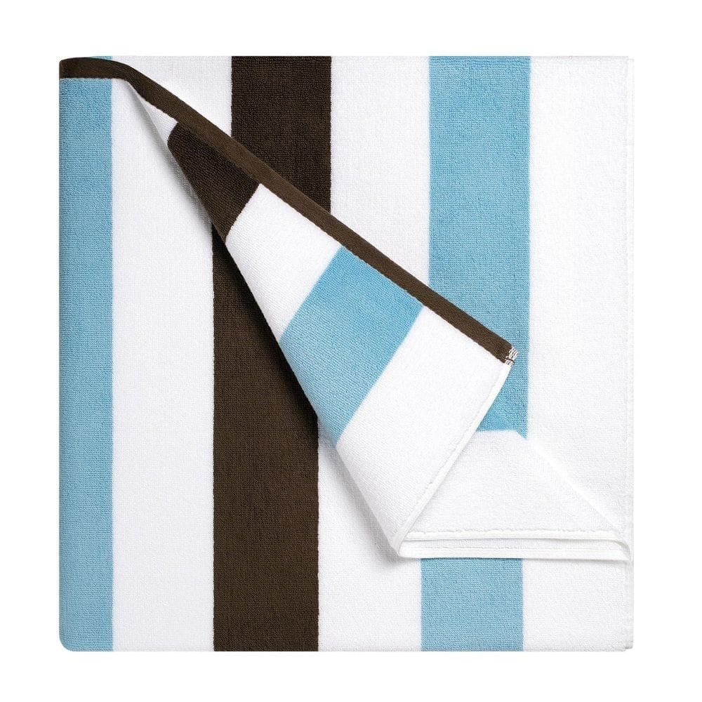 LAIFUCAM Blue Brown Striped Cotton Bath Towel Oversized Thick Beach Pool Towel for Adults Men Women Extra Large Piece (1)
