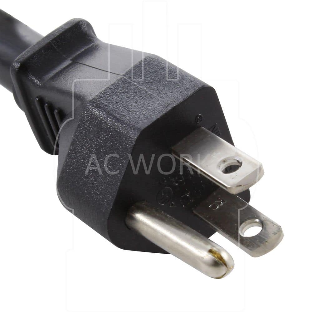 AC WORKS 15A to 20A 1 ft. 14 / 3 SJTW Indoor/Outdoor Adapter Cord in Black (3)
